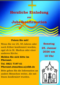 Herzliche Einladung zur Jubelkonfirmation